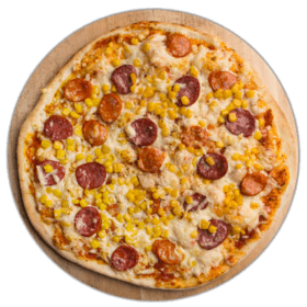 Kukoricás kolbászos pizza